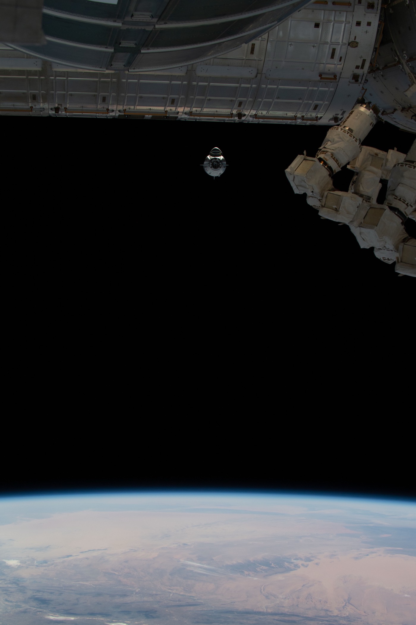 Crew Dragon approaching the International Space Station