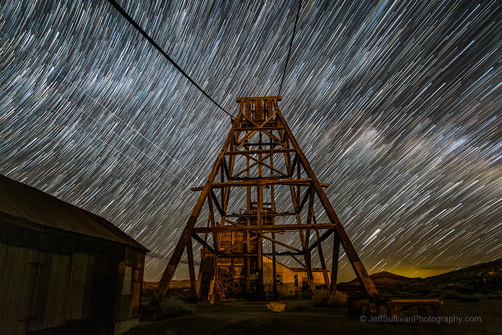 Starlink satellite train crossing the night sky