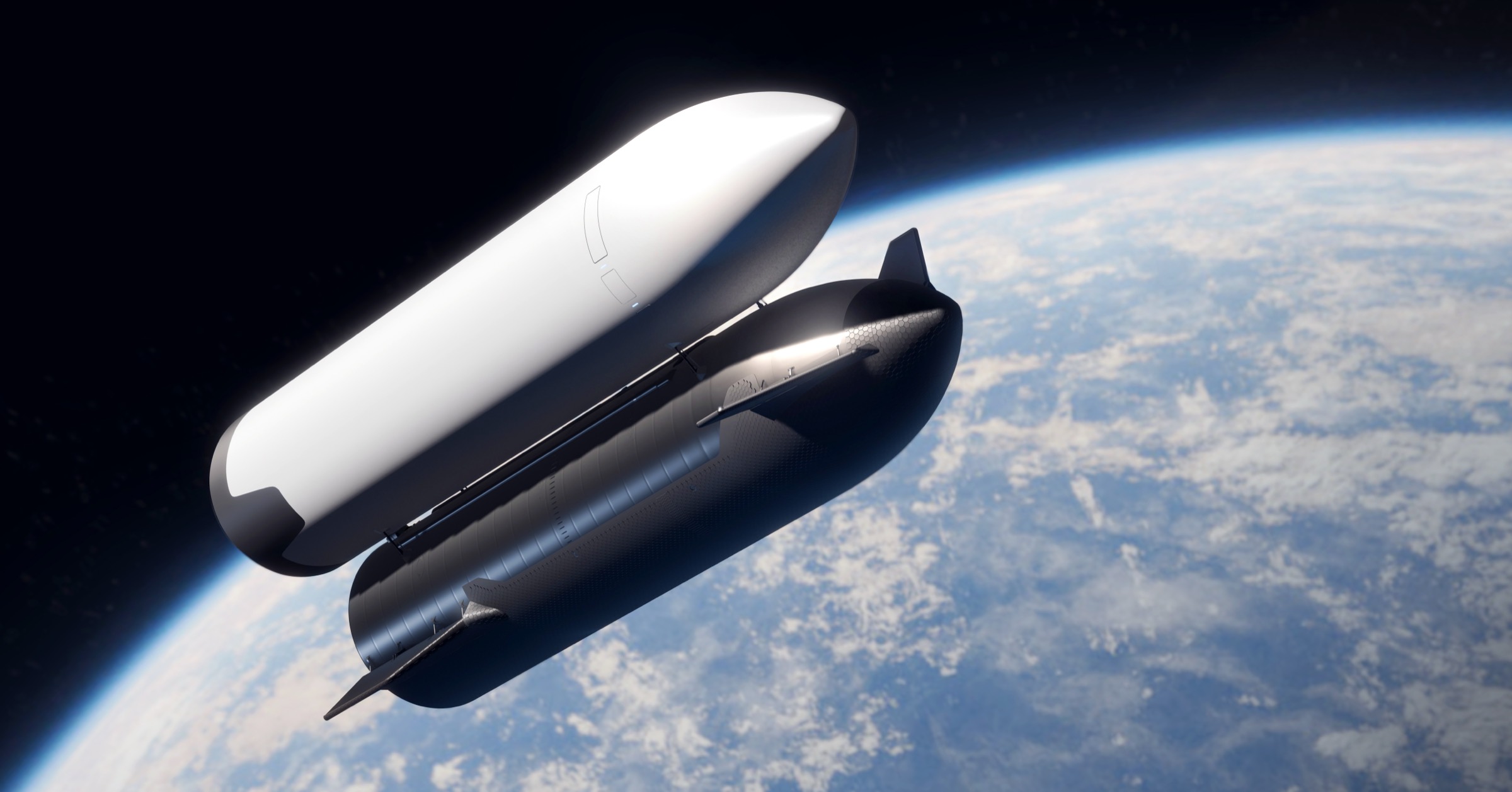 Starship HLS concept approaching the Moon